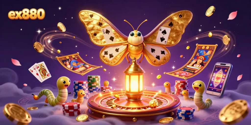 Engage with the ex880 casino experience featuring golden coins, vibrant games, and legendary visuals.