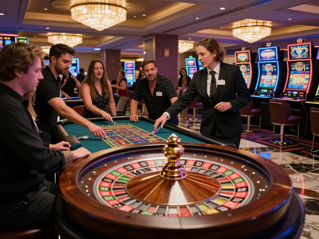 Engaged players placing bets at a thrilling roulette table experience on 98wincom.