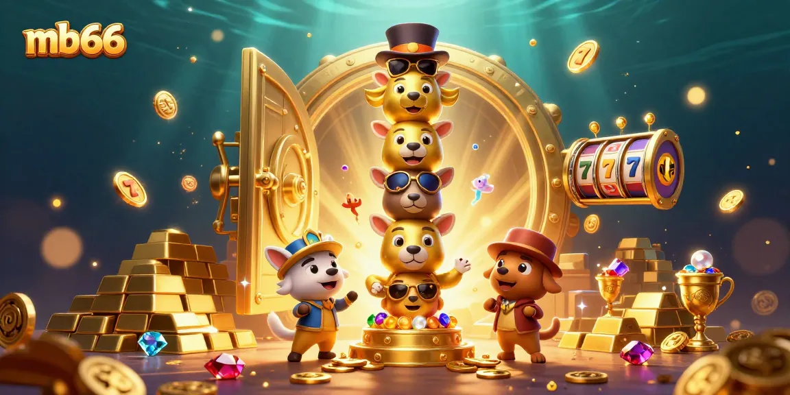 Experience the excitement of mb66 with vibrant 3D casino graphics flickering with gold and gems.