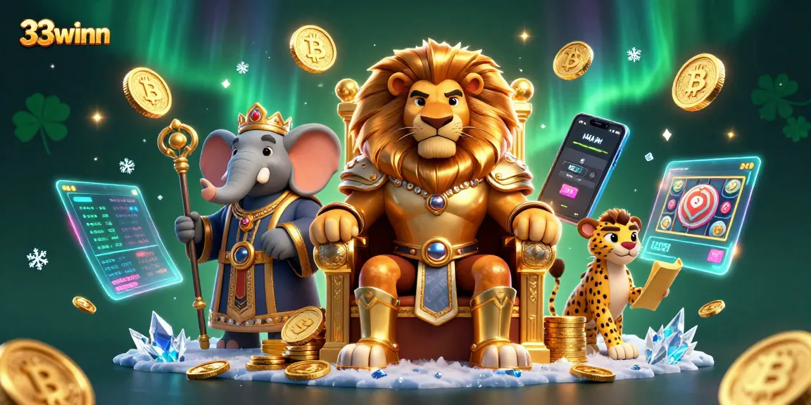 Play slots and win big at 33winn with fierce lion king, elephant advisor, and cheetah messenger