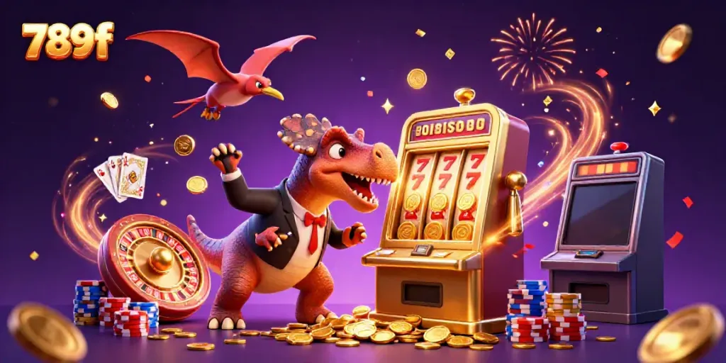 Experience thrilling jackpots at 789f with colorful characters in a vibrant casino scene.
