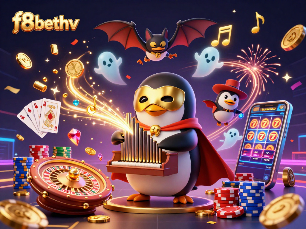 Play thrilling games at f8bethv with this dynamic casino-themed 3D illustration, showing fun and excitement.
