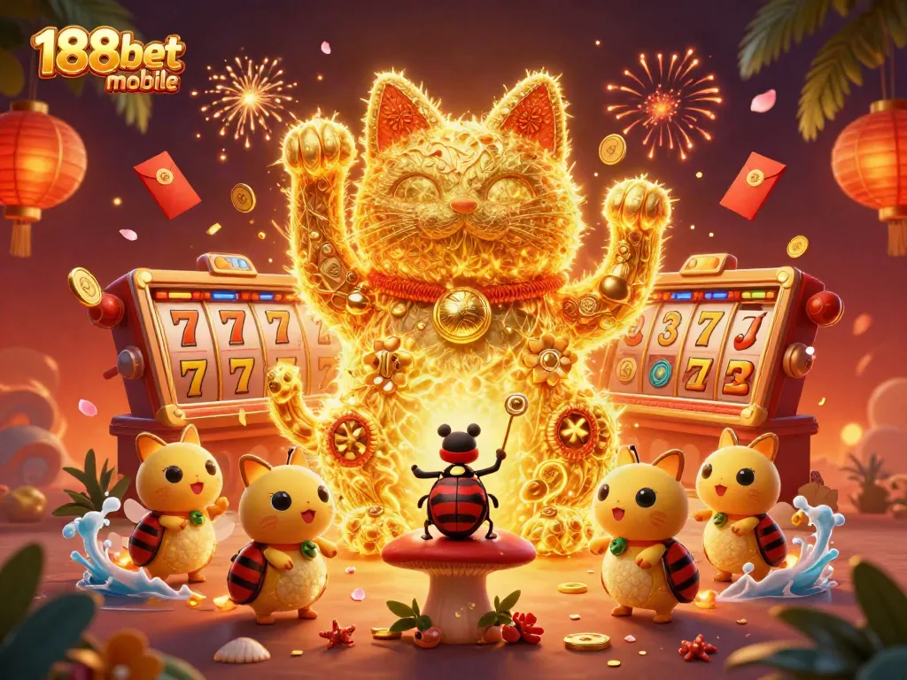 Experience thrilling gameplay with the 188bet mobile app in a vibrant digital illustration.
