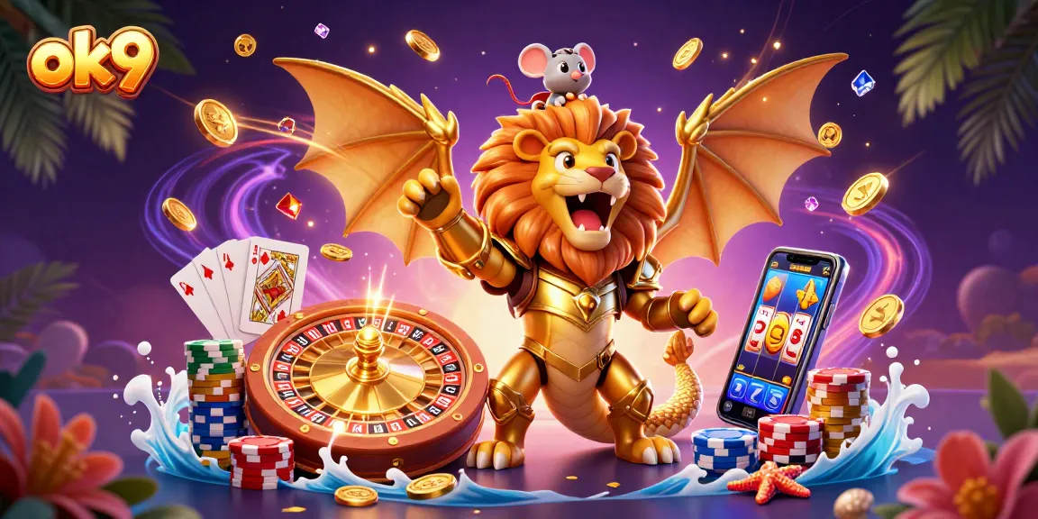 Experience thrilling wins with ok9, featuring a chimera champion and dynamic casino elements.