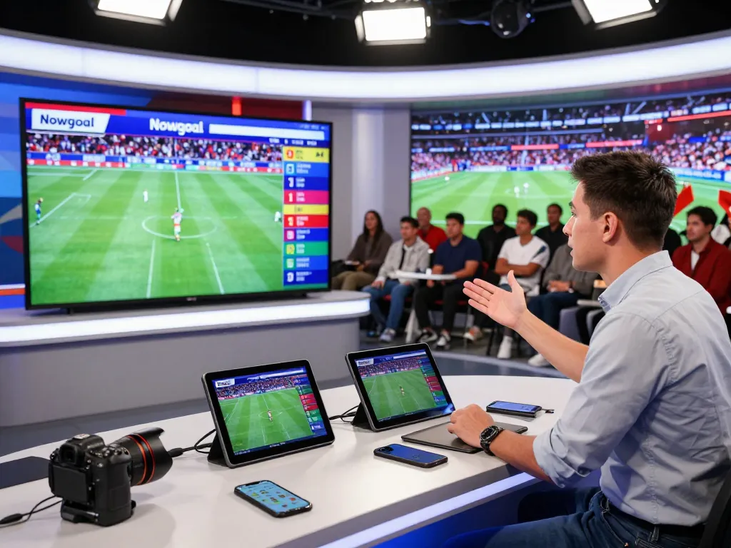 Dynamic sports analysis showcasing Nowgoal live scores with passionate analysts and real-time data.