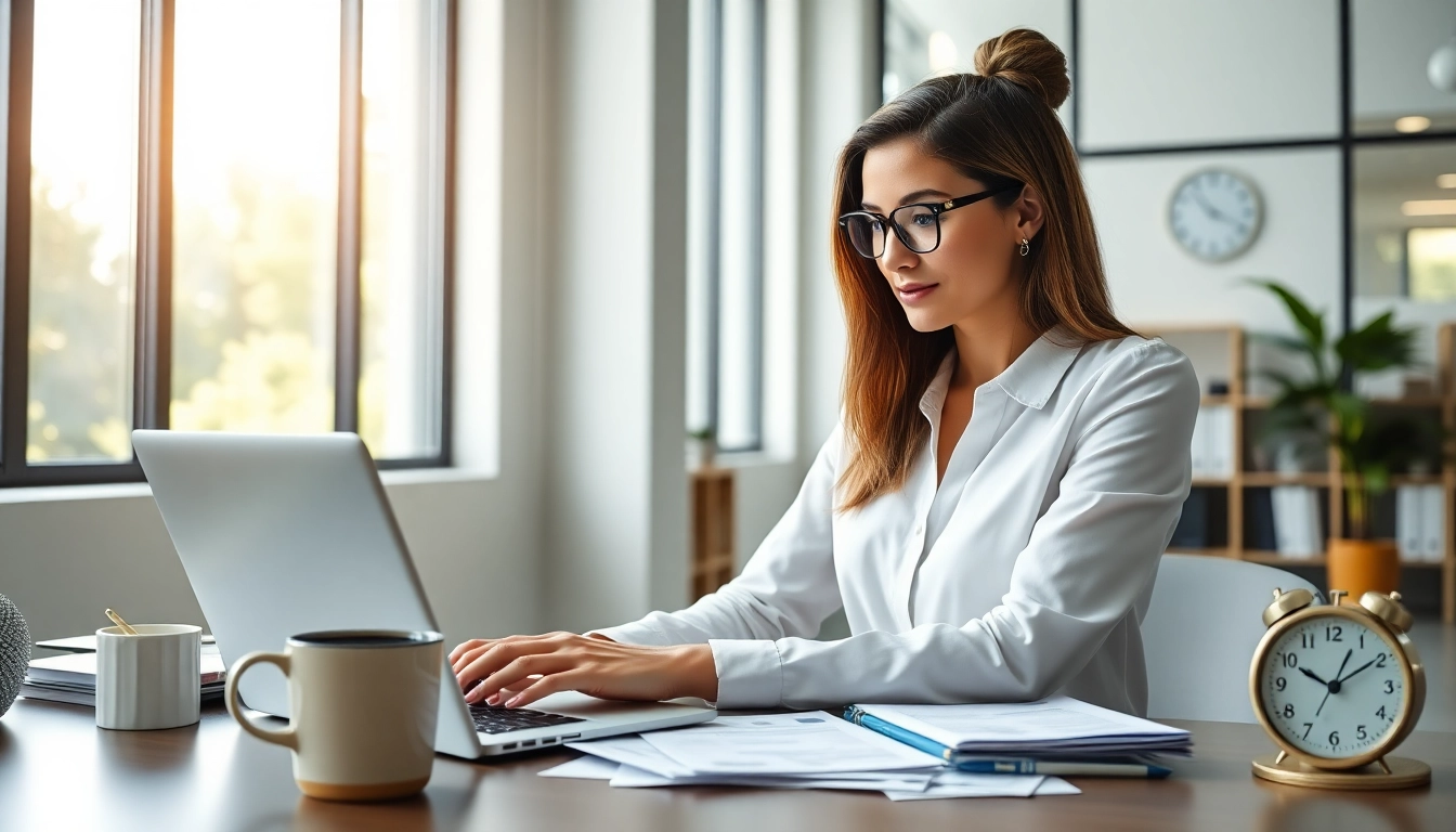 Using eta application uk to complete government documents in a modern workspace.