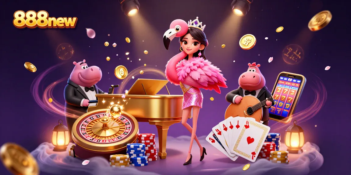 Experience thrilling games at 888new, where colorful characters bring casino excitement to life.