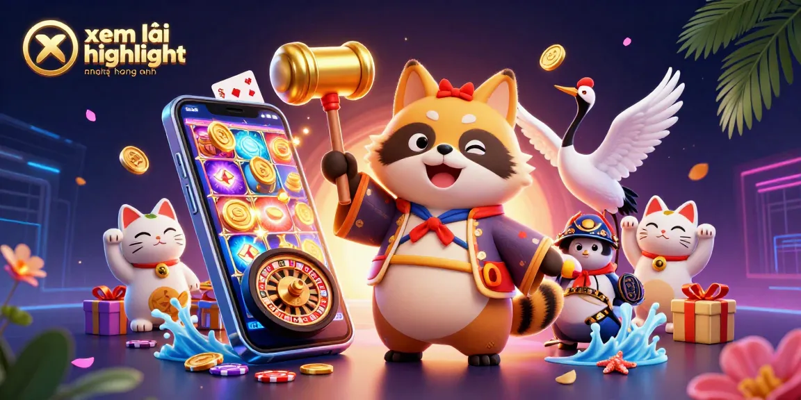 xem lại highlight ngoại hạng anh with 3D cartoon raccoon and colorful slot games erupting coins
