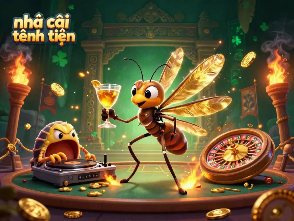 Engage with nhà cái tặng tiền at a dynamic casino scene featuring unique characters and vibrant elements.