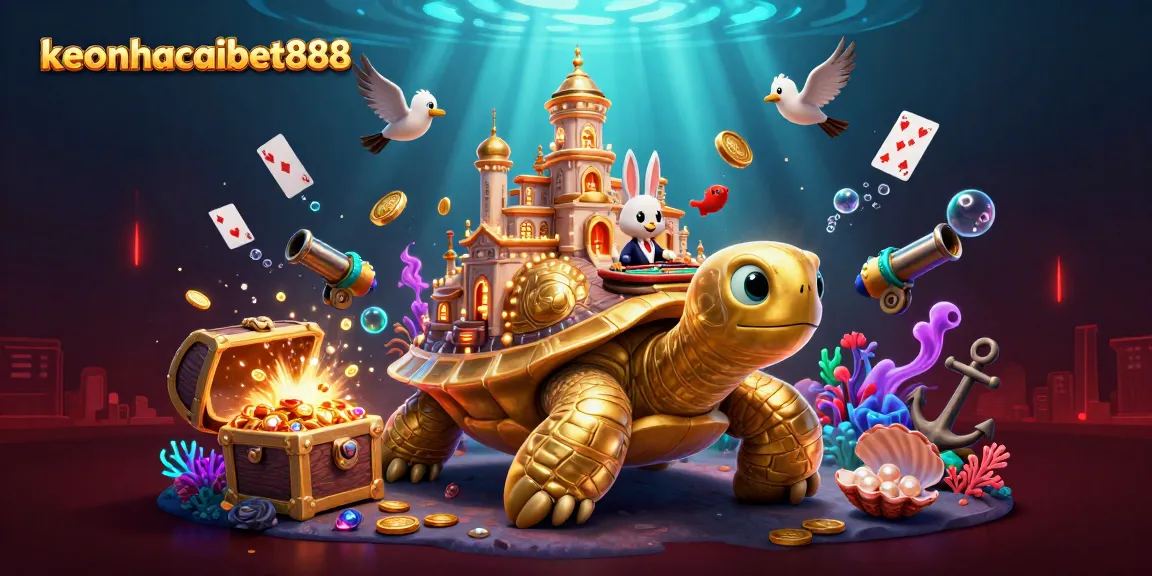 Experience thrilling gaming with keonhacaibet888 featuring a magical tortoise casino and a rabbit dealer.