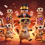 Go88 features a lively meerkat casino scene with engaging game elements, showcasing the excitement of gaming.