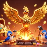 Engage with Sunwin's exhilarating casino action featuring a molten metal phoenix and dynamic gaming elements.