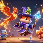 Experience gmnc through a vibrant casino-themed illustration with mystical characters and dynamic gaming elements.