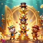Experience the excitement of mb66 with vibrant 3D casino graphics flickering with gold and gems.