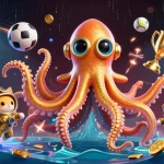Engage in thrilling gameplay at F8BET, where a kraken, diving cat, and fish evoke an exciting gambling adventure.