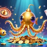 SC88 showcases a golden kraken submarine diving into a treasure trove of coins and gems.