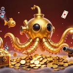 Engage in thrilling high roller casino action with vibrant 3D illustration of an epic underwater treasure hunt.